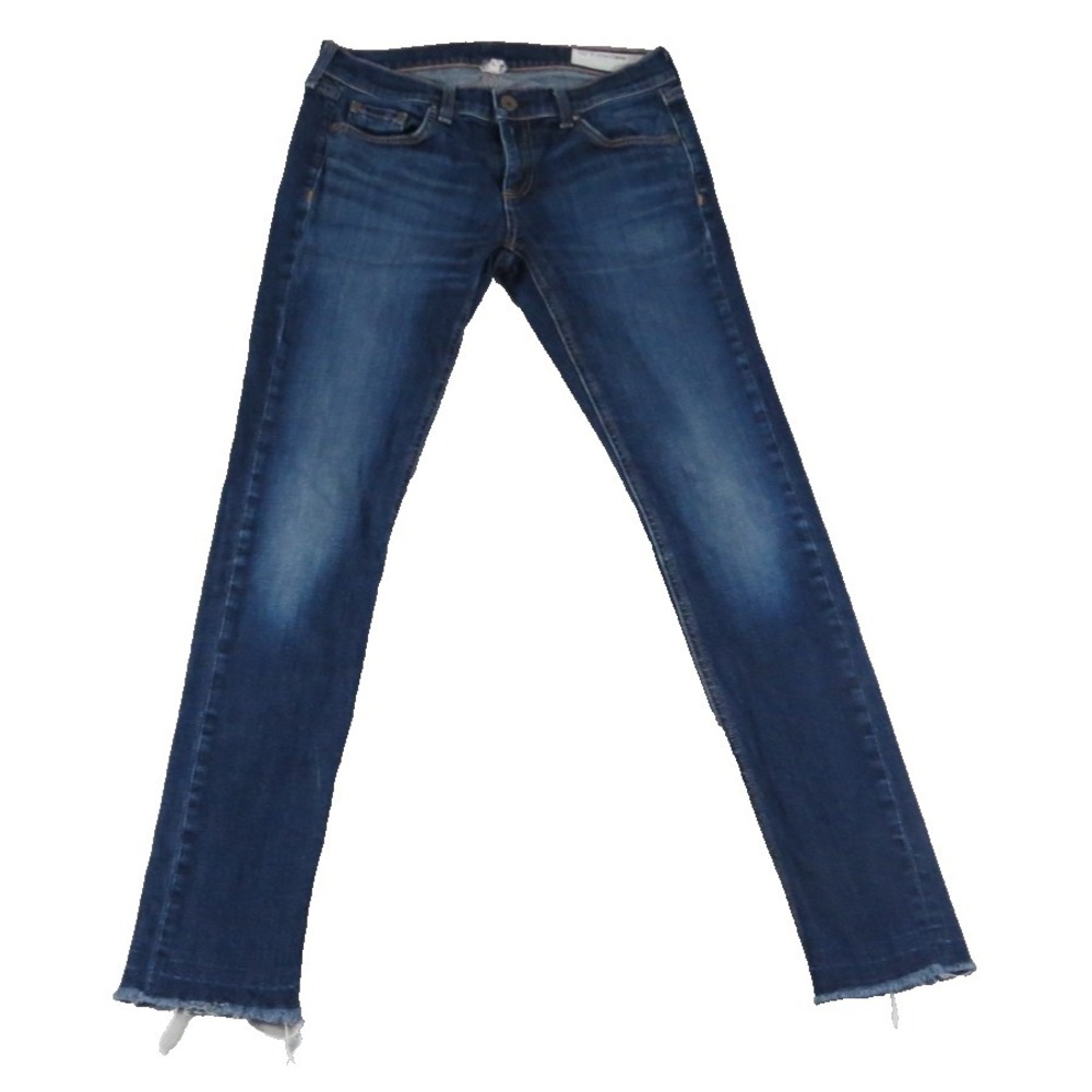 Rag & Bone Dre Slim Boyfriend Jeans Dark Wash Denim Women 26 Raw Hem Blue Yesler